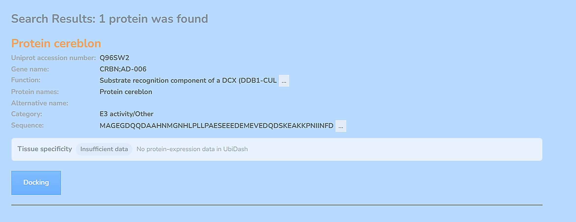 Search results for an E3 ligase